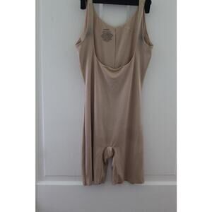 Spanx by Sara Blakely Mid-Thigh Beige Size Large Bodysuit Open Bust